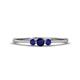 1 - Shirley 3.50 mm Round Blue Sapphire Three Stone Engagement Ring 