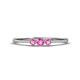 1 - Shirley 3.50 mm Round Pink Sapphire Three Stone Engagement Ring 