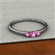 2 - Shirley 3.50 mm Round Pink Sapphire Three Stone Engagement Ring 