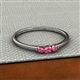 2 - Shirley 3.50 mm Round Pink Tourmaline Three Stone Engagement Ring 