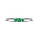1 - Shirley 3.50 mm Round Emerald Three Stone Engagement Ring 