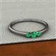 2 - Shirley 3.50 mm Round Emerald Three Stone Engagement Ring 