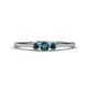 1 - Shirley 3.50 mm Round Blue Diamond Three Stone Engagement Ring 