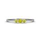 1 - Shirley 3.50 mm Round Yellow Diamond Three Stone Engagement Ring 