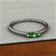 2 - Shirley 3.50 mm Round Green Garnet Three Stone Engagement Ring 