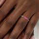 6 - Shirley 3.50 mm Round Pink Tourmaline Three Stone Engagement Ring 