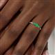 6 - Shirley 3.50 mm Round Emerald Three Stone Engagement Ring 