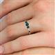 5 - Shirley 3.50 mm Round Blue Diamond Three Stone Engagement Ring 