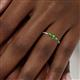 6 - Shirley 3.50 mm Round Green Garnet Three Stone Engagement Ring 