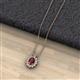 2 - Hazel 7x5 mm Oval Cut Red Garnet and Round Diamond Double Bail Halo Pendant Necklace 
