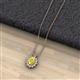 2 - Hazel 7x5 mm Oval Cut Yellow Sapphire and Round Diamond Double Bail Halo Pendant Necklace 