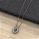 2 - Hazel 7x5 mm Oval Cut Lab Created Alexandrite and Round Diamond Double Bail Halo Pendant Necklace 