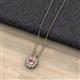 2 - Hazel 7x5 mm Oval Cut Morganite and Round Diamond Double Bail Halo Pendant Necklace 