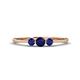 1 - Shirley 4.00 mm Round Blue Sapphire Three Stone Engagement Ring 