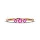 1 - Shirley 4.00 mm Round Pink Sapphire Three Stone Engagement Ring 