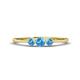 1 - Shirley 4.00 mm Round Blue Topaz Three Stone Engagement Ring 