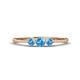 1 - Shirley 4.00 mm Round Blue Topaz Three Stone Engagement Ring 