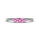 1 - Shirley 4.00 mm Round Pink Sapphire Three Stone Engagement Ring 