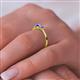 5 - Shirley 4.00 mm Round Tanzanite Three Stone Engagement Ring 