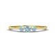1 - Shirley 4.00 mm Round Aquamarine Three Stone Engagement Ring 