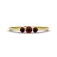 1 - Shirley 4.00 mm Round Red Garnet Three Stone Engagement Ring 