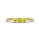 1 - Shirley 4.00 mm Round Yellow Diamond Three Stone Engagement Ring 