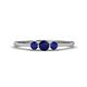 1 - Shirley 4.00 mm Round Blue Sapphire Three Stone Engagement Ring 