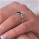 5 - Shirley 4.00 mm Round Blue Sapphire Three Stone Engagement Ring 