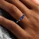 6 - Shirley 4.00 mm Round Blue Sapphire Three Stone Engagement Ring 