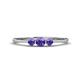 1 - Shirley 4.00 mm Round Iolite Three Stone Engagement Ring 