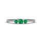 1 - Shirley 4.00 mm Round Emerald Three Stone Engagement Ring 