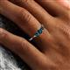 6 - Shirley 4.00 mm Round Blue Diamond Three Stone Engagement Ring 