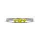 1 - Shirley 4.00 mm Round Yellow Diamond Three Stone Engagement Ring 