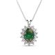 1 - Hazel 8x6 mm Oval Cut Lab Created Alexandrite and Round Diamond Double Bail Halo Pendant Necklace 