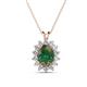 1 - Hazel 8x6 mm Oval Cut Lab Created Alexandrite and Round Diamond Double Bail Halo Pendant Necklace 