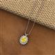 2 - Hazel 8x6 mm Oval Cut Yellow Sapphire and Round Diamond Double Bail Halo Pendant Necklace 