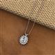 2 - Hazel 8x6 mm Oval Cut and Round Diamond Double Bail Halo Pendant Necklace 