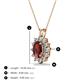 3 - Hazel 7x5 mm Oval Cut Red Garnet and Round Diamond Double Bail Halo Pendant Necklace 