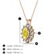 3 - Hazel 7x5 mm Oval Cut Yellow Sapphire and Round Diamond Double Bail Halo Pendant Necklace 