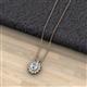 2 - Hazel 7x5 mm Oval Cut and Round Diamond Double Bail Halo Pendant Necklace 
