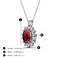 3 - Hazel 8x6 mm Oval Cut Ruby and Round Diamond Double Bail Halo Pendant Necklace 