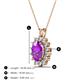 3 - Hazel 8x6 mm Oval Cut Amethyst and Round Diamond Double Bail Halo Pendant Necklace 
