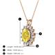 3 - Hazel 8x6 mm Oval Cut Yellow Sapphire and Round Diamond Double Bail Halo Pendant Necklace 