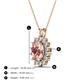 3 - Hazel 8x6 mm Oval Cut Morganite and Round Diamond Double Bail Halo Pendant Necklace 