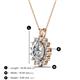 3 - Hazel 8x6 mm Oval Cut and Round Diamond Double Bail Halo Pendant Necklace 