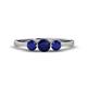 1 - Shirley 5.00 mm Round Blue Sapphire Three Stone Engagement Ring 