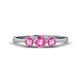 1 - Shirley 5.00 mm Round Pink Sapphire Three Stone Engagement Ring 
