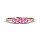 1 - Shirley 5.00 mm Round Pink Sapphire Three Stone Engagement Ring 