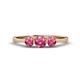 1 - Shirley 5.00 mm Round Pink Tourmaline Three Stone Engagement Ring 