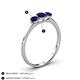 4 - Shirley 5.00 mm Round Blue Sapphire Three Stone Engagement Ring 